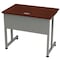 Linea Italia Computer Desk for Small Spaces, 36 inW x 24 inD x 30 inH, Gray/Cherry ZUC139 - alternate 1